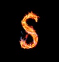 Fiery magic font - S Royalty Free Stock Photo