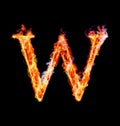 Fiery magic font - W Royalty Free Stock Photo