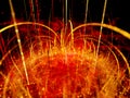 Fiery magnetic force field with magnetization lines Royalty Free Stock Photo