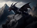 Fiery Majesty: Captivating Dark Dragon Image for Sale - Perfect for Iconic Designs and Popular Searches