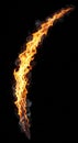 Fiery meteor fireball isolated on dark background dramatic burning comet effect Royalty Free Stock Photo