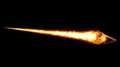 Fiery Meteor Streak: A Blazing Ball of Fire Hurtles Across the Void Royalty Free Stock Photo