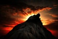 Fiery Sunset Mountain Peak Royalty Free Stock Photo