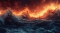 Fiery Ocean Waves Royalty Free Stock Photo