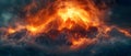 Fiery Olympus Eruption: A Mythic Spectacle. Concept Mythology, Natural Disasters, Devastation,