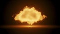 Fiery orange cloud formation with glowing base on dark background image photo Royalty Free Stock Photo