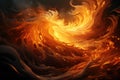 A fiery orange flame is flying through the air, AI