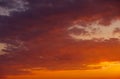 Fiery, orange and red colors sunset sky Royalty Free Stock Photo