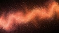 Fiery orange and red particle stream against a dark black background Royalty Free Stock Photo