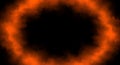 Fiery Orange Ring on Black Background fire flame Royalty Free Stock Photo