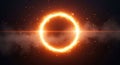 Fiery orange ring nebula cosmic phenomenon glowing celestial light space orb Royalty Free Stock Photo