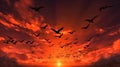 Fiery_orange_sunset_Dramatic_golden_sky_at_the_1690599210656_2 Royalty Free Stock Photo
