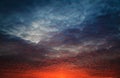 Fiery orange sunset sky Royalty Free Stock Photo