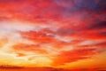 Fiery orange sunset sky. Royalty Free Stock Photo