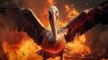 Fiery Pelican: Unreal Engine Rendered Wildlife Portrait