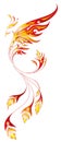 Fiery phoenix bird side view ideal for tattoo, logo and printing Royalty Free Stock Photo