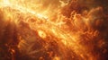 A fiery planet with a bright sun and clouds Royalty Free Stock Photo