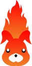 fiery rabbit head logo Royalty Free Stock Photo