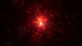 Fiery red cosmic explosion with glowing particles and bright energy radiating from a dark background Royalty Free Stock Photo
