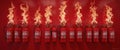 Fiery Red Fire Extinguishers in Harmonious Alignment A Contemporary Twist on Fire Prevention Royalty Free Stock Photo