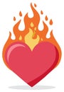 Fiery Red Heart Icon Symbolizing Passion, Love, and Intense Emotion Royalty Free Stock Photo