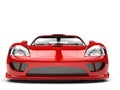 Fiery red modern super race car - front view