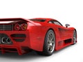 Fiery red modern super race car - taillight closeup shot Royalty Free Stock Photo