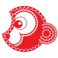 Fiery red monkey. Chinese New Year. Astrology. Royalty Free Stock Photo