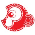 Fiery red monkey. Chinese New Year. Astrology.