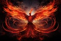 Fiery Red phoenix bird. Fire fantasy bird Royalty Free Stock Photo