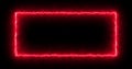 Fiery red rectangle on a black background. Abstract rectangle, sun flame frame. 3d image Gradually, a burning square of Royalty Free Stock Photo