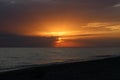 Fiery red sunset over the sea Royalty Free Stock Photo