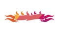 Fiery Ribbon Banner with Flame Elements, vector design Generative AI Royalty Free Stock Photo