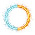 Fiery ring of blue and orange energy isolated on transparent background Royalty Free Stock Photo