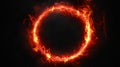 Fiery Ring of Flames An Abstract Representation of a Burning Circle Isolated on Black Royalty Free Stock Photo