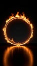 Fiery Ring Glowing Against Black Background with Reflection Royalty Free Stock Photo