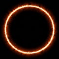 Fiery Ring of Light on Dark Background Royalty Free Stock Photo