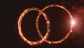 _A fiery ring in the night sky, creating a spectacular display of light and heat_ fire, ring, night