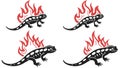 Fiery Salamander Reptile Illustrations Vector Set, vector design Generative AI Royalty Free Stock Photo