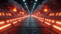 Fiery Sci-Fi Corridor Royalty Free Stock Photo