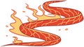 Fiery Serpent Illustration, Mythical Dragon Art, Dynamic Fire Element, vector design Generative AI Royalty Free Stock Photo