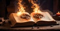 Fiery Sigil Spellbook Royalty Free Stock Photo