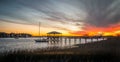 Fiery Sky Over James Island, SC Royalty Free Stock Photo