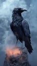 Fiery Smoke Crow: Shadows in Flames