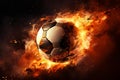 Fiery Soccer ball fire flame. Generate Ai Royalty Free Stock Photo