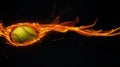 Fiery Softball: A Graphic Sports Image Royalty Free Stock Photo