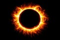 Fiery Solar Eclipse with Corona on Black celestial Royalty Free Stock Photo