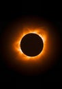 Fiery Solar Eclipse Corona: Cosmic Event in Dark Night Sky Royalty Free Stock Photo