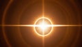 Fiery solar eclipse with radiating light and concentric circles Royalty Free Stock Photo