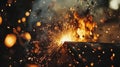 Fiery Sparks Exploding From Metal Welding Royalty Free Stock Photo